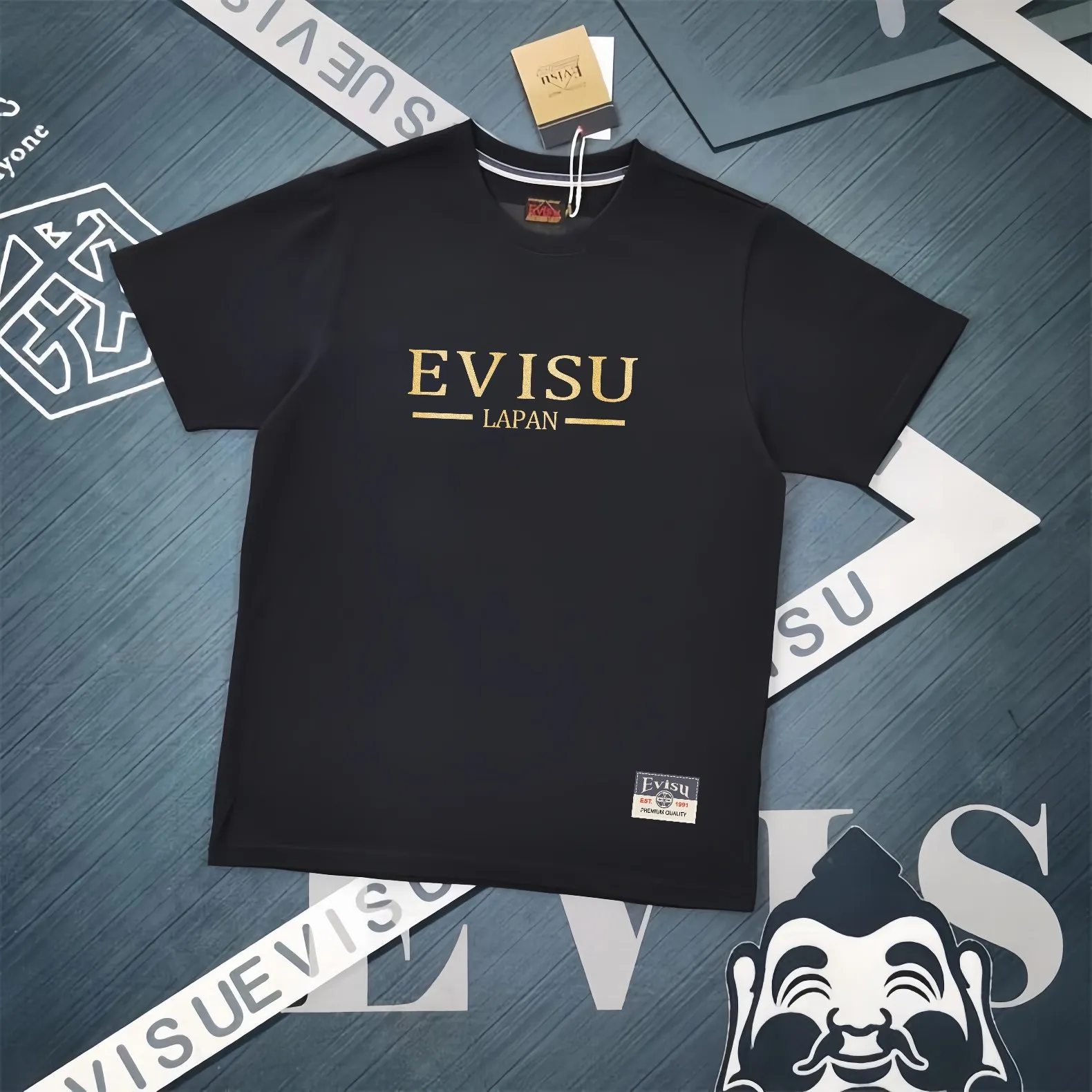 Evisu 2025New Arrival T ⚠ Quality⚠ Same Style T 。 ，Black S-XXL，White S-XXL，Gray M-XXL，Red S-XXL， Red M-XXL